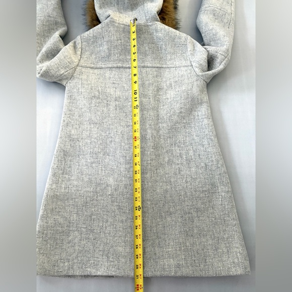 J. Crew Coat Wool Chateau Parka Gray Hooded Italian Stadium Cloth NELLO GORI 2 - Picture 15 of 16